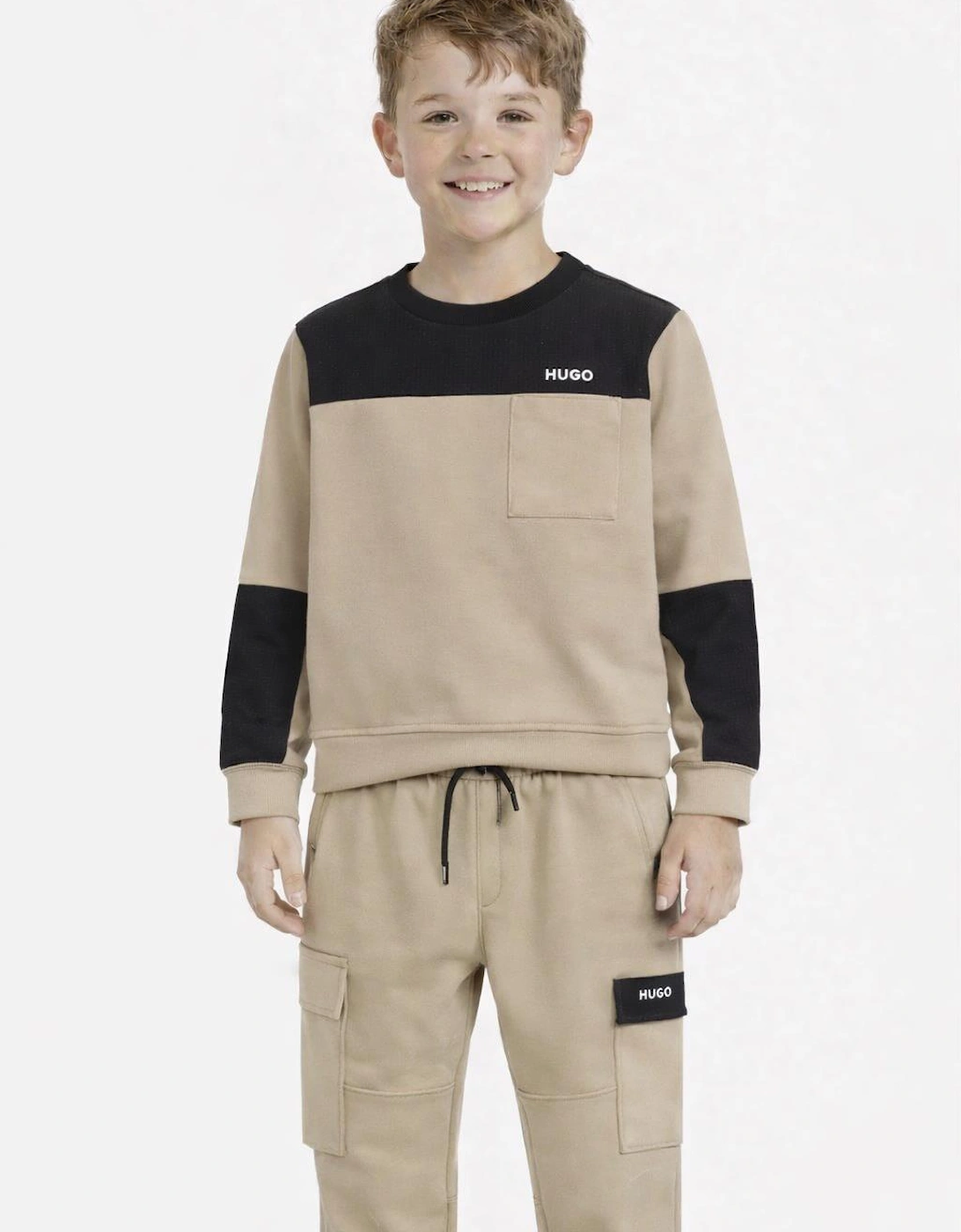 HUGO BOYS BEIGE/BLACK TRACKSUIT G00449/G00477, 4 of 3