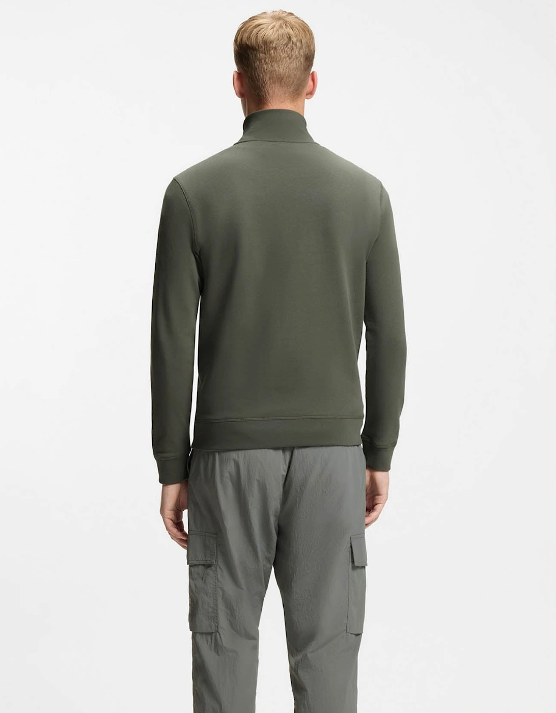 BOSS Orange Zetrust Mens 1/4 Zip Sweatshirt - Open Grey 076