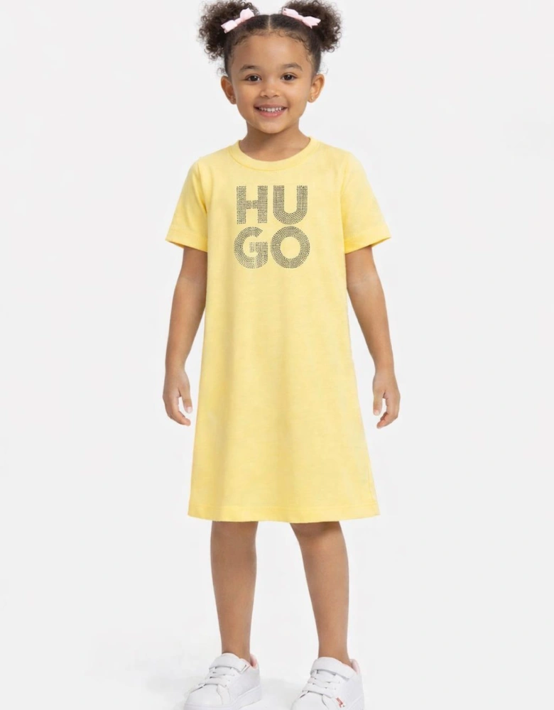 HUGO GIRLS YELLOW DRESS G00410