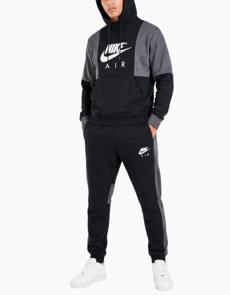 Air Mens Full Tracksuits Contrast Black Pullover Hooded Hoodie Jogger