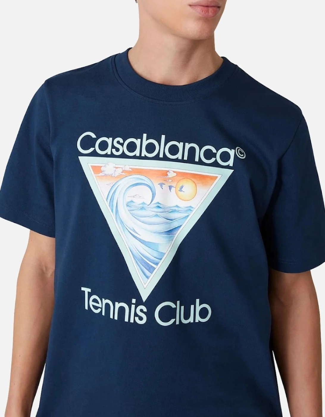 Wave Ex Beach Tennis Club Icon T-Shirt Navy