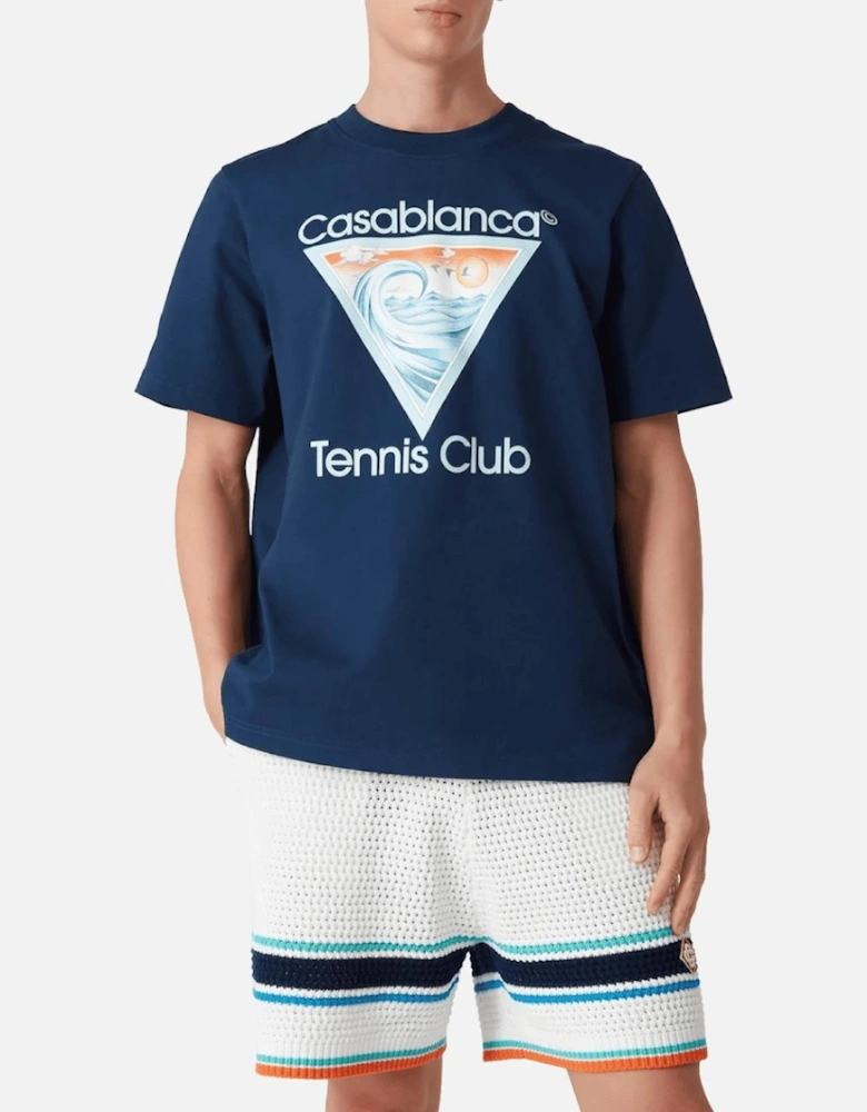 Wave Ex Beach Tennis Club Icon T-Shirt Navy