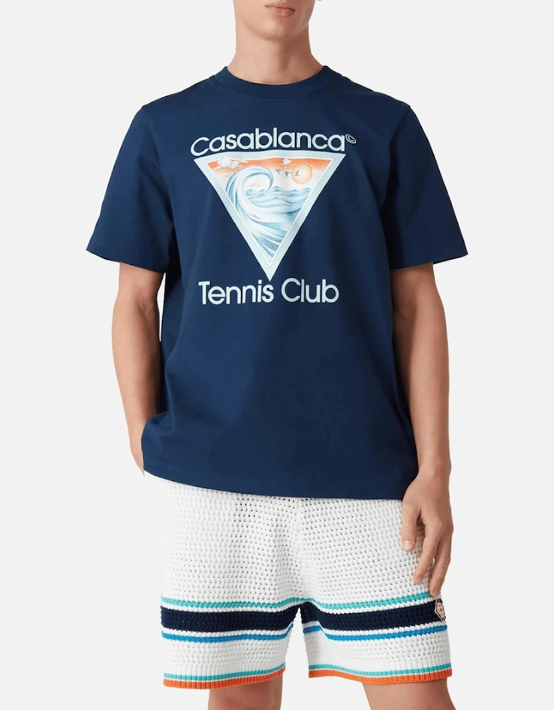Wave Ex Beach Tennis Club Icon T-Shirt Navy