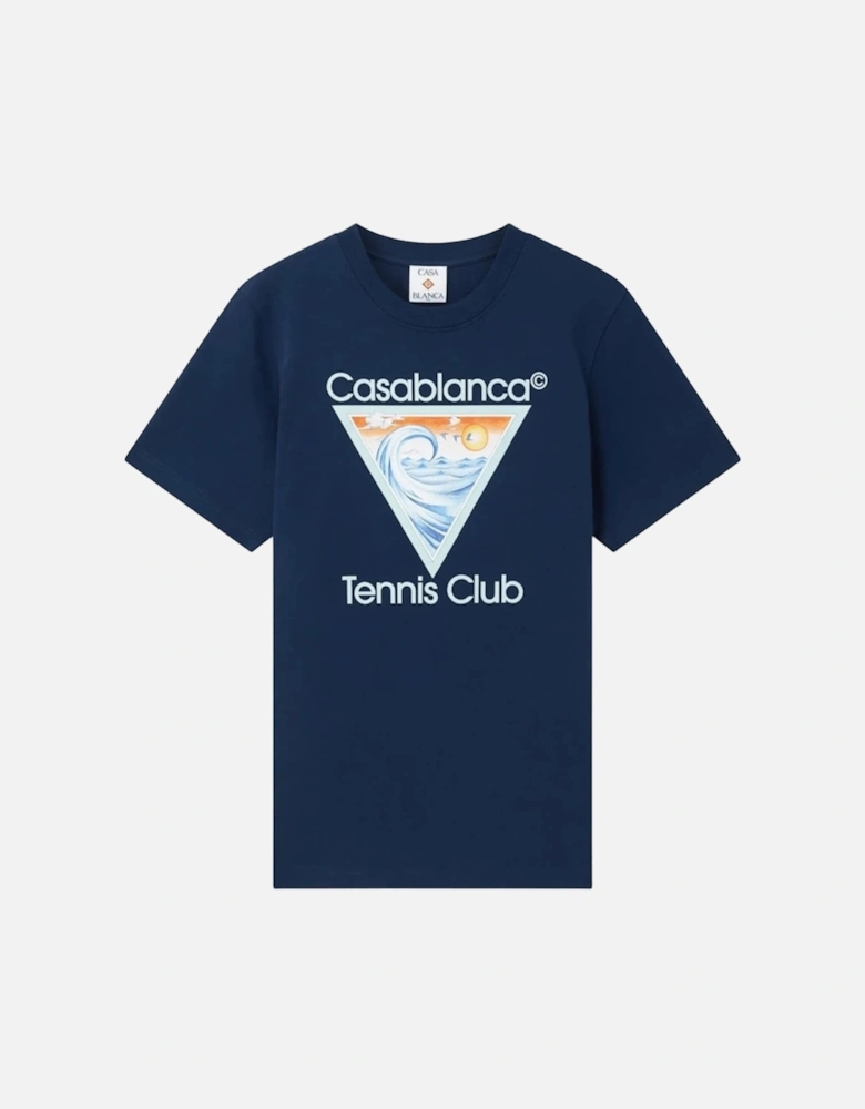 Wave Ex Beach Tennis Club Icon T-Shirt Navy