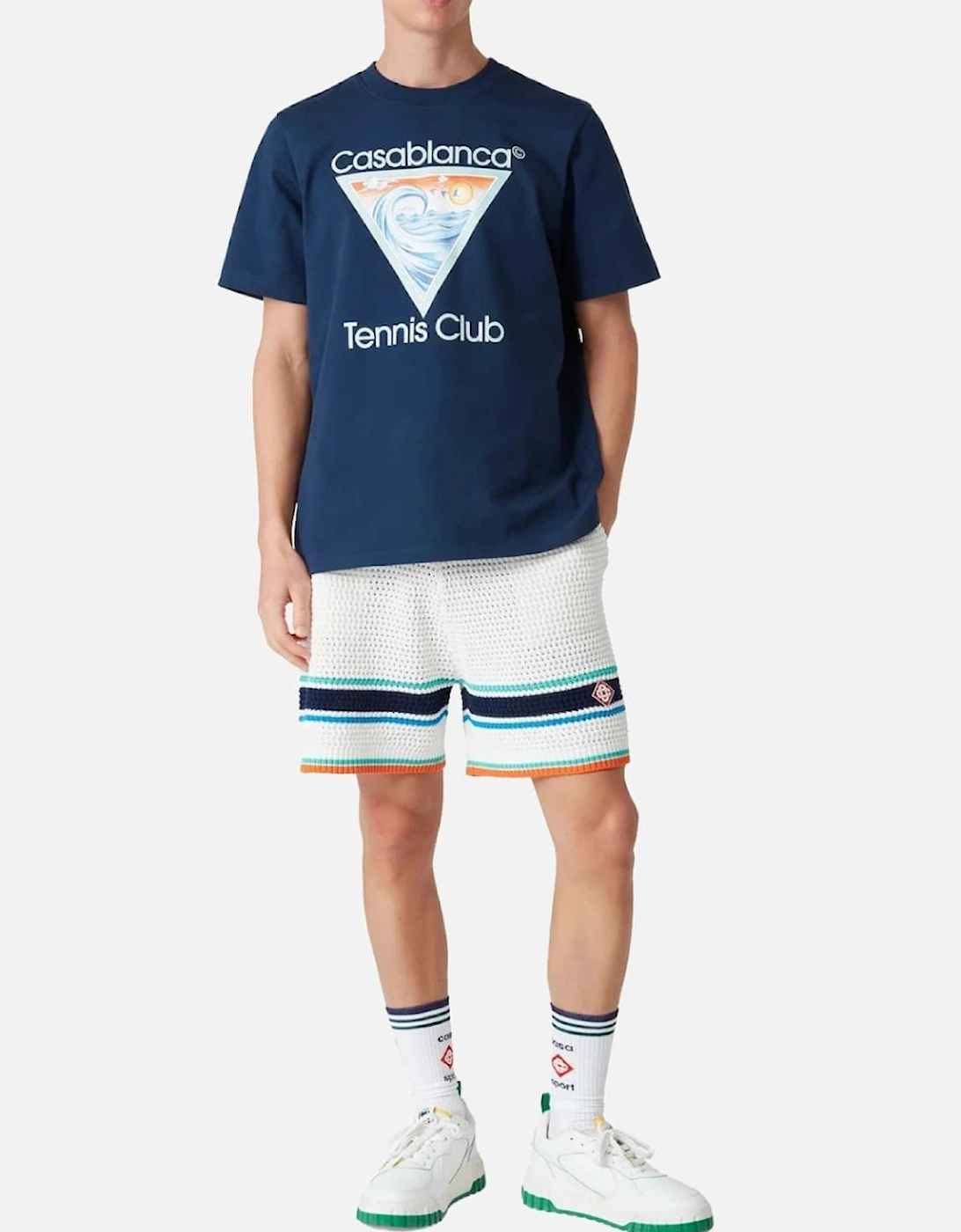 Wave Ex Beach Tennis Club Icon T-Shirt Navy