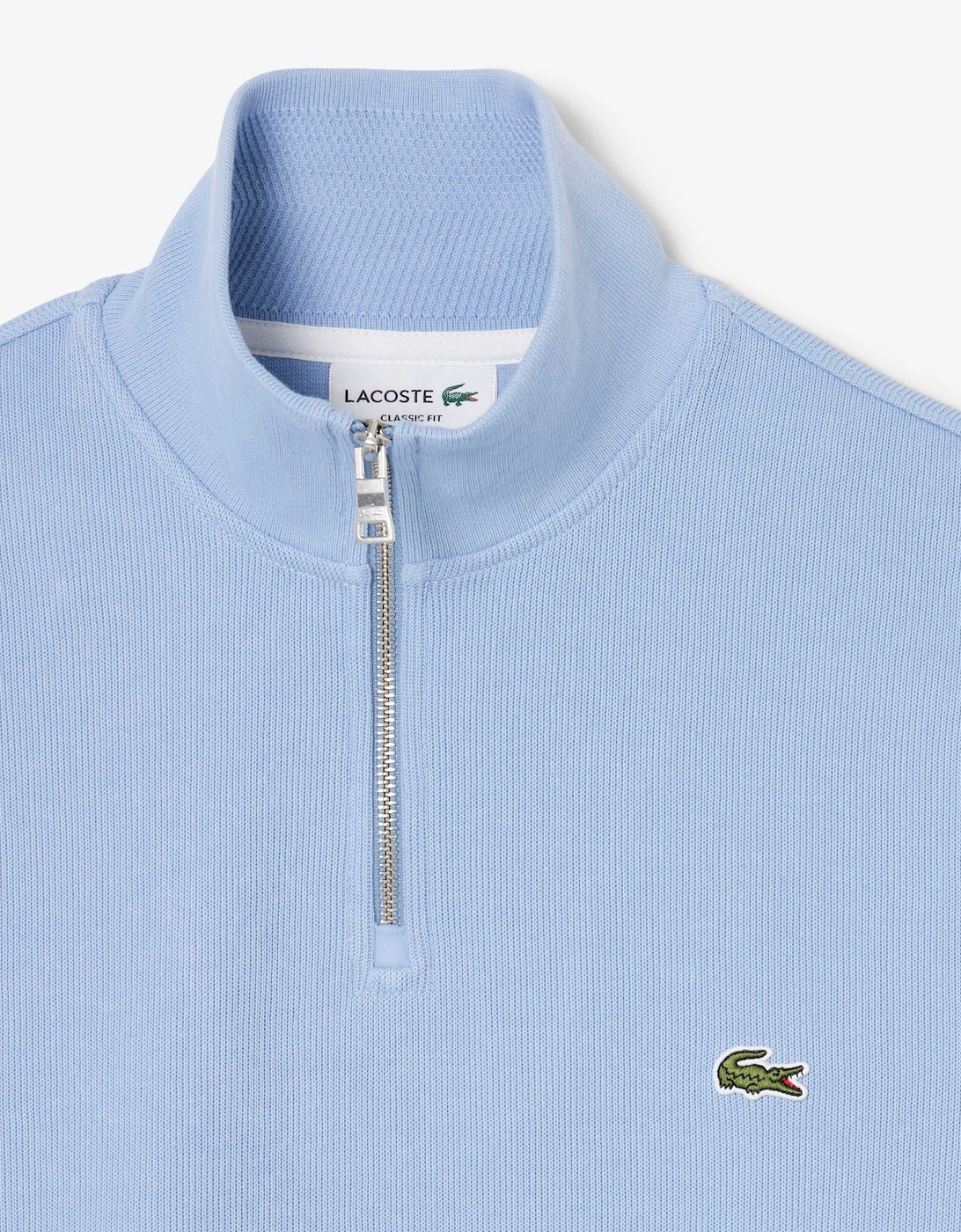 Zippered Stand-Up Collar Cotton Sweatshirt - Aphylla AEY