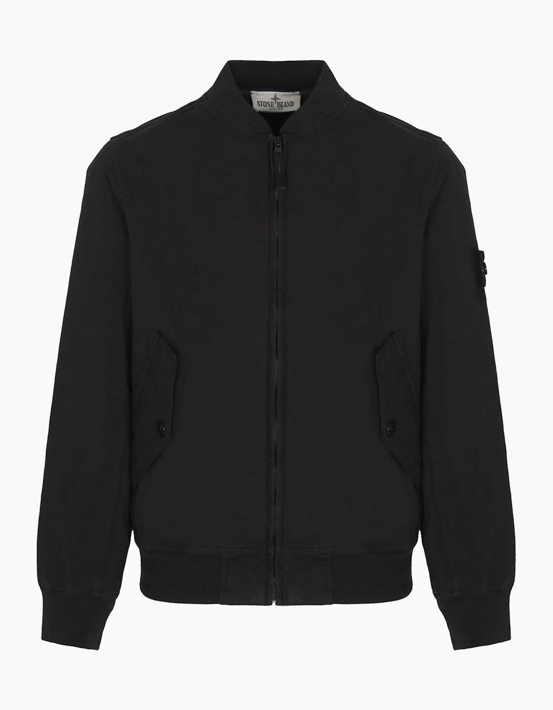 Stone Island Stone Island Boy's Kids 4100005 Stretch Cotton Bomber Jacket Black