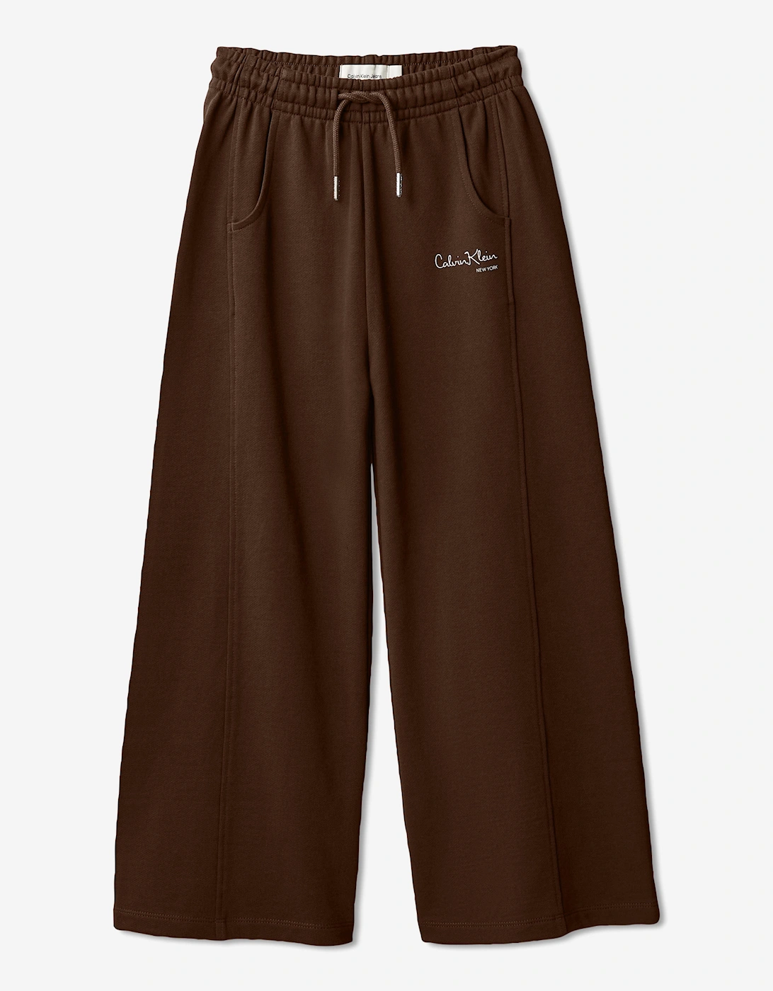 Girls Signature Wide Leg Joggers in Brown, 6 of 5