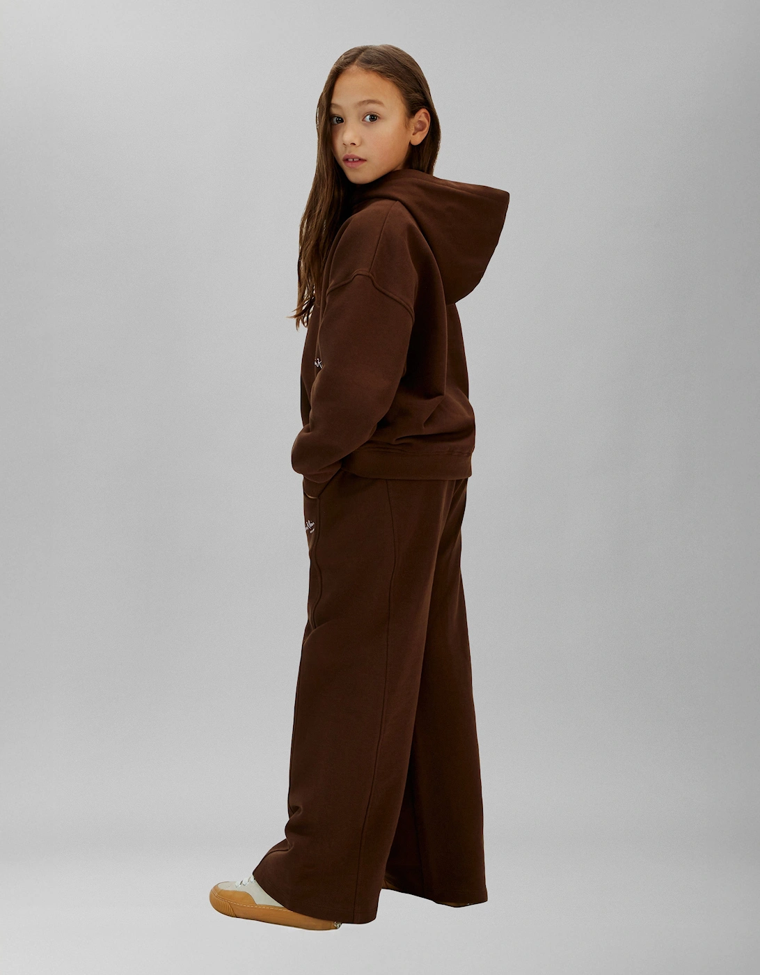 Girls Signature Hoodie in Brown