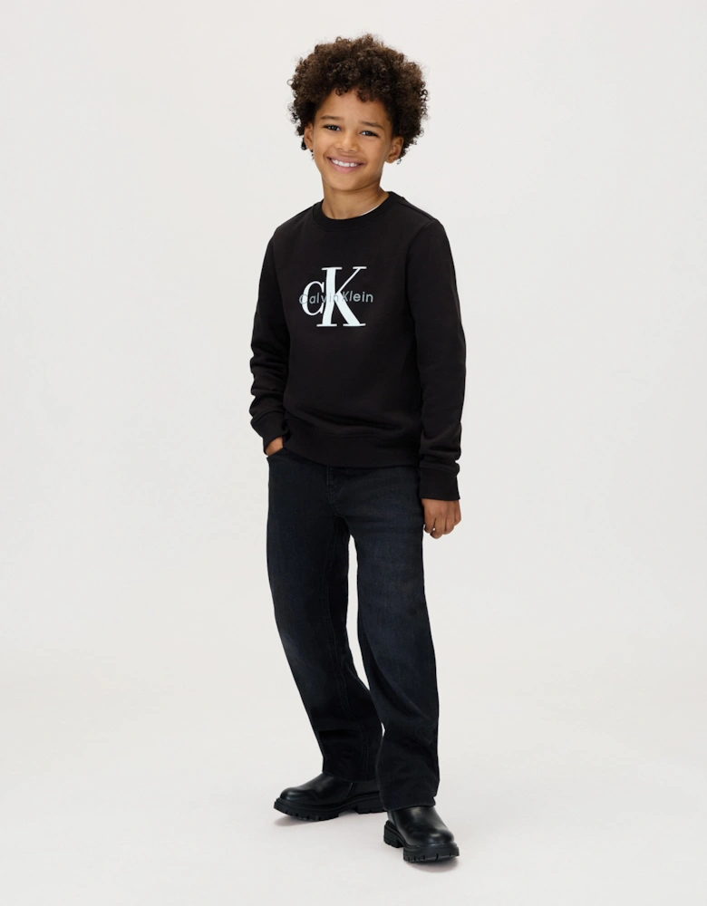 Kids CK Monogram Sweatshirt in Black