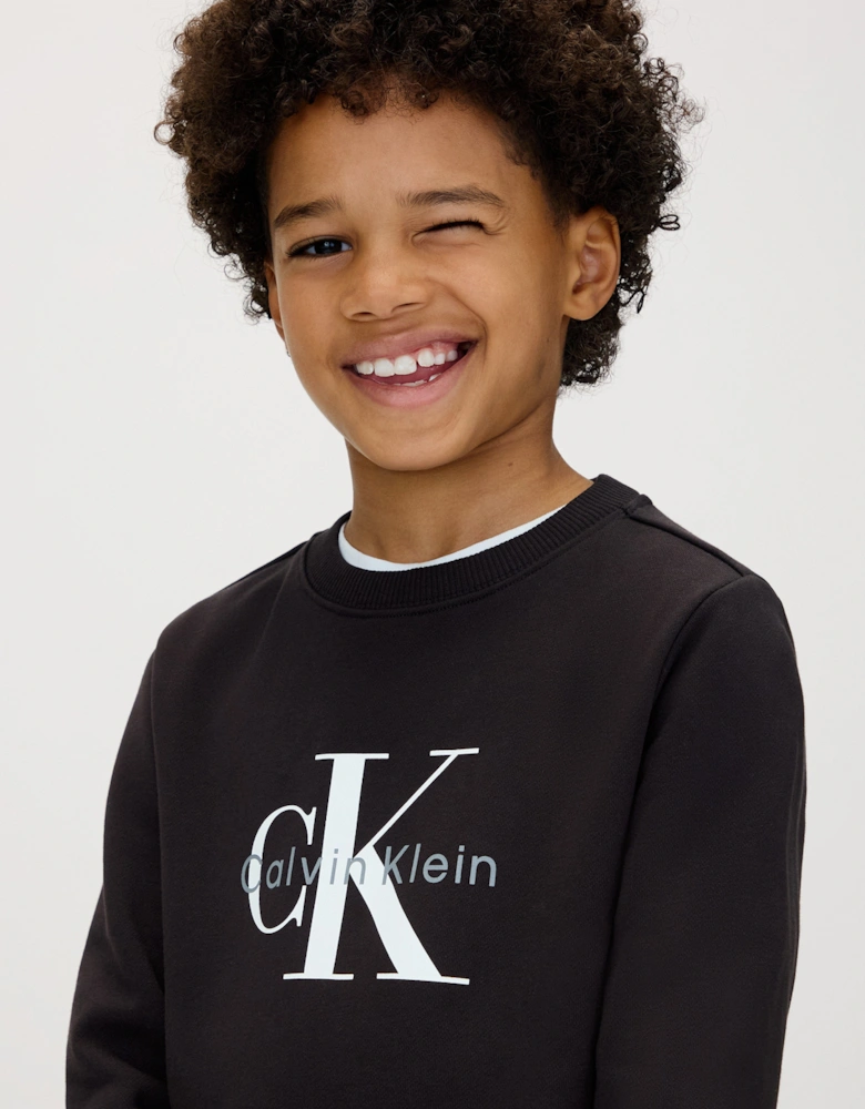 Kids CK Monogram Sweatshirt in Black