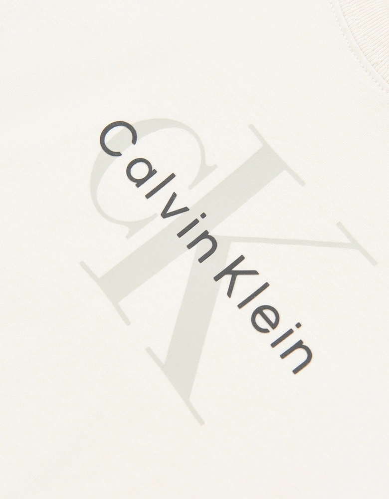 Girls CK Monogram T-Shirt in Ivory