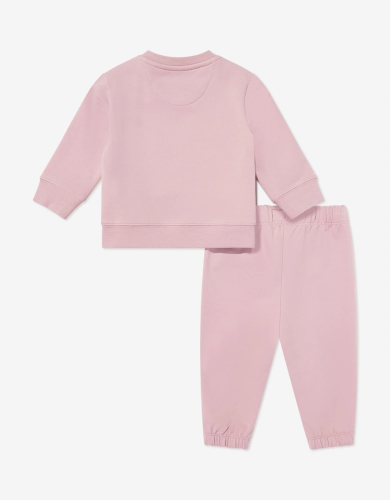 Baby Girls Monogram Tracksuit in Pink
