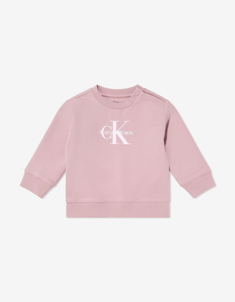 Baby Girls Monogram Tracksuit in Pink