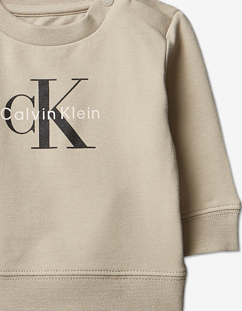 Baby Monogram Tracksuit Gift Set in Beige