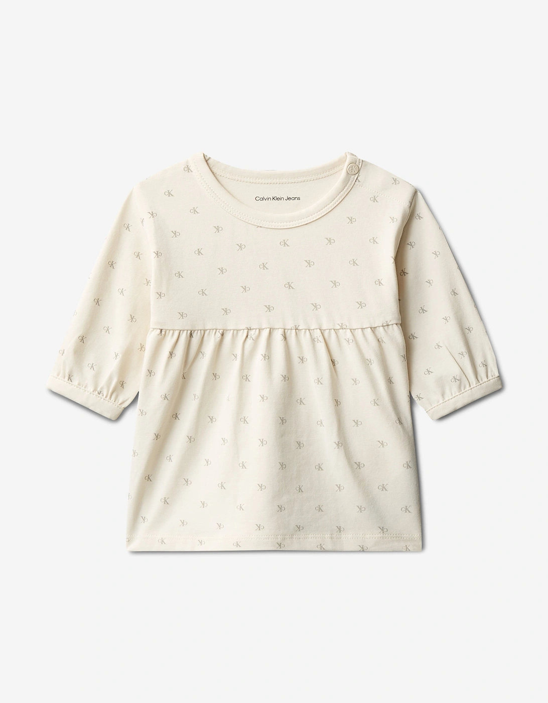 Baby Girls CK AOP Dress in Ivory