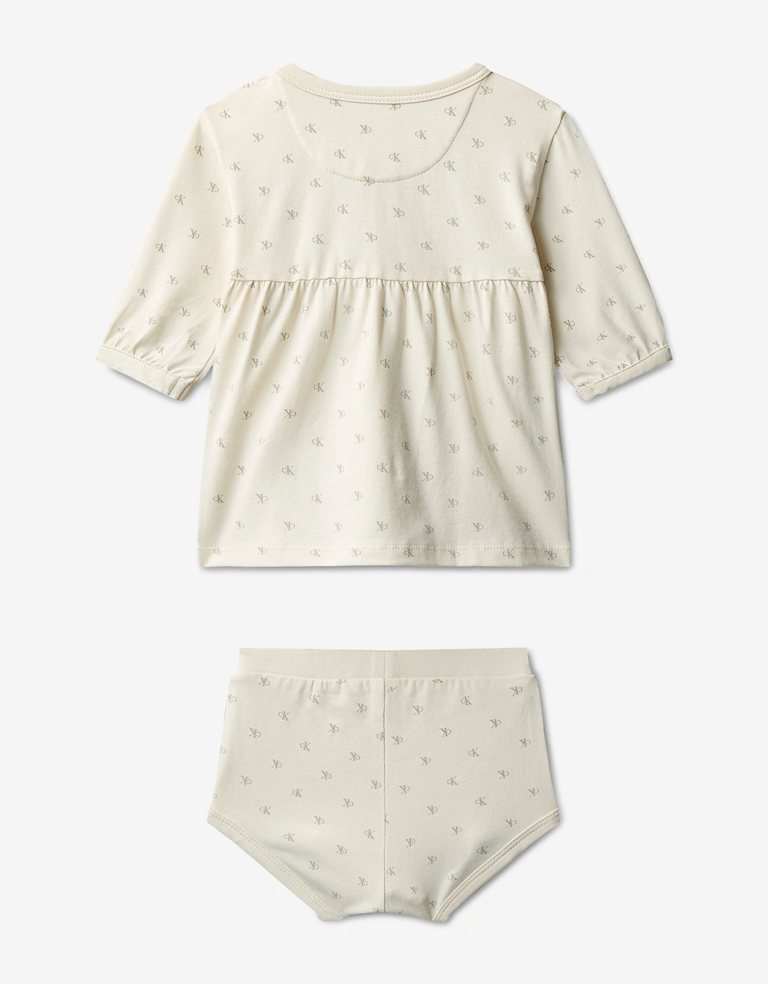 Baby Girls CK AOP Dress in Ivory