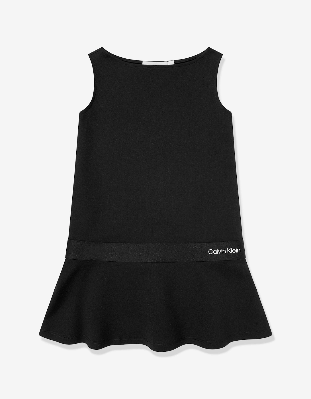 Girls Logo Tape Punto Dress in Black, 5 of 4