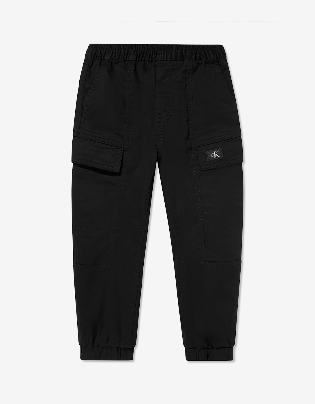 Boys Sateen Cargo Trousers in Black, 5 of 4