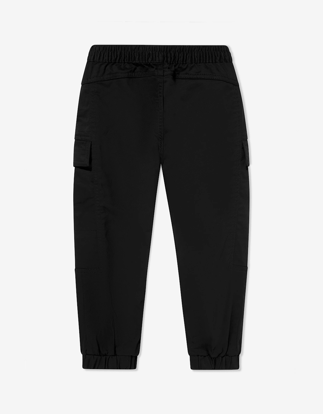 Boys Sateen Cargo Trousers in Black