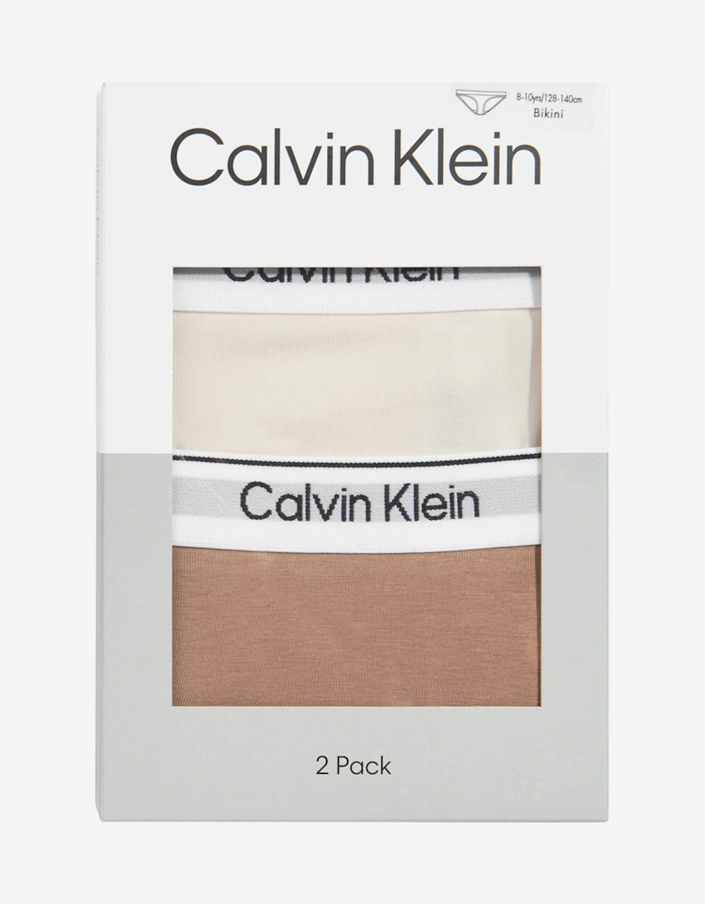 Girls 2 Pack Bikini Knickers Set in Multicolour