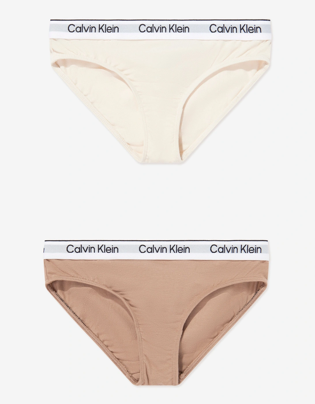 Calvin Klein Girls Cream 'S 2 Pack Bikini Knickers Set In Beige - Size: 8 Years/9 Years/10 Years Kids