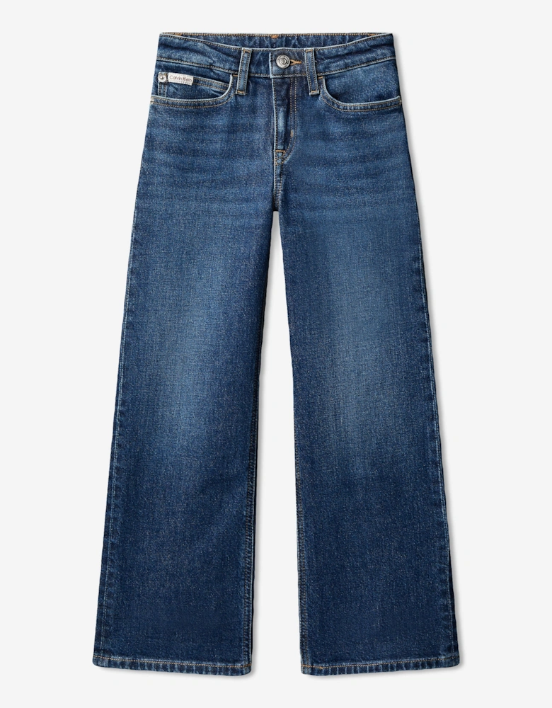 Girls HR Wide Leg Jeans in Blue