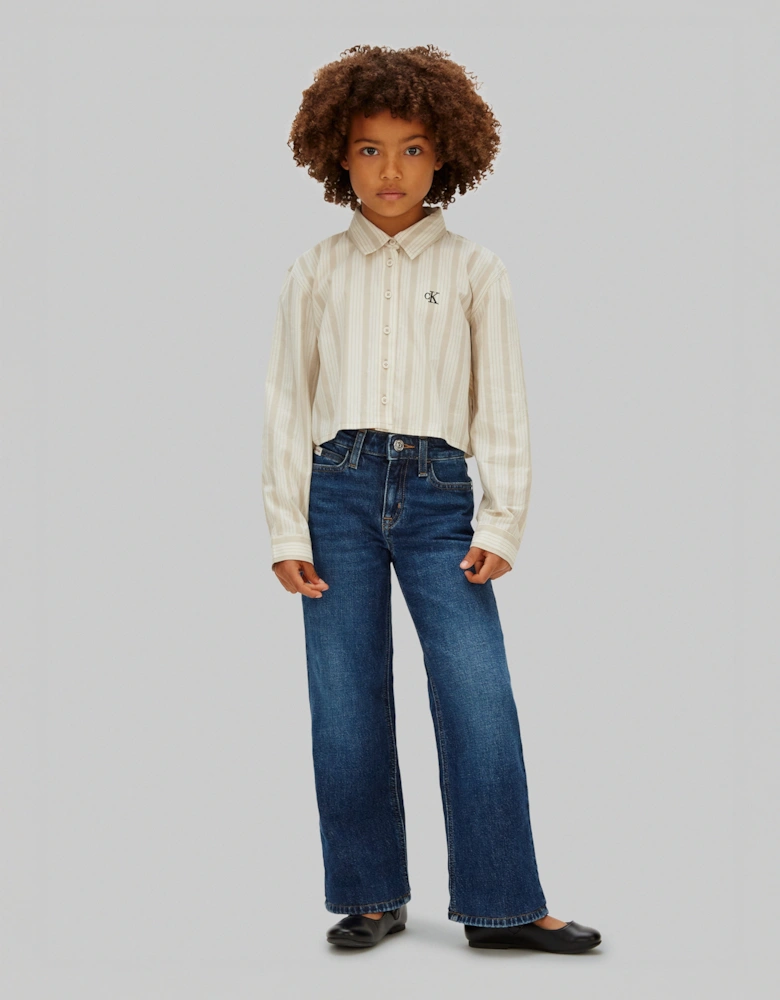 Girls HR Wide Leg Jeans in Blue
