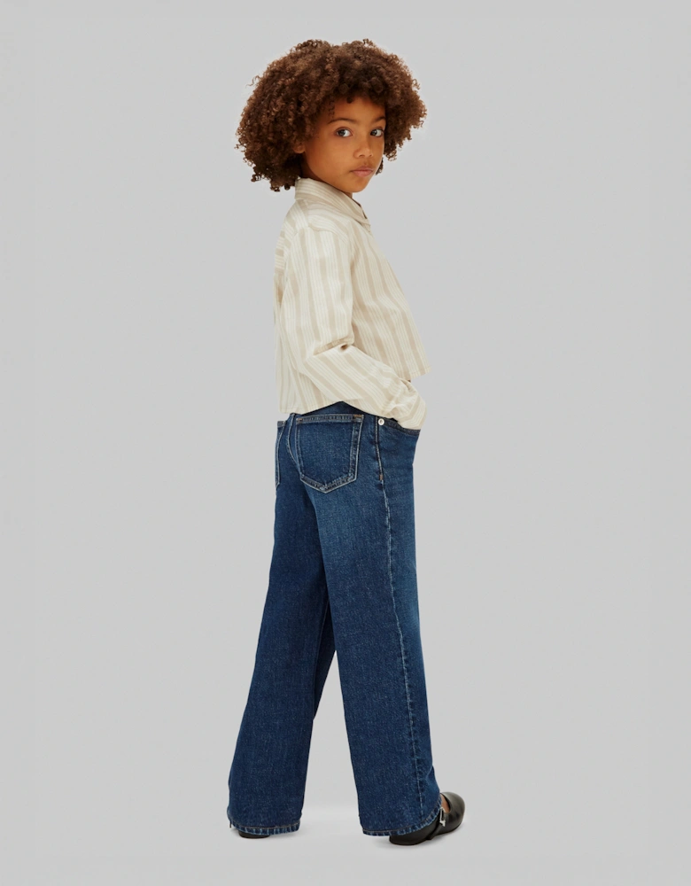 Girls HR Wide Leg Jeans in Blue