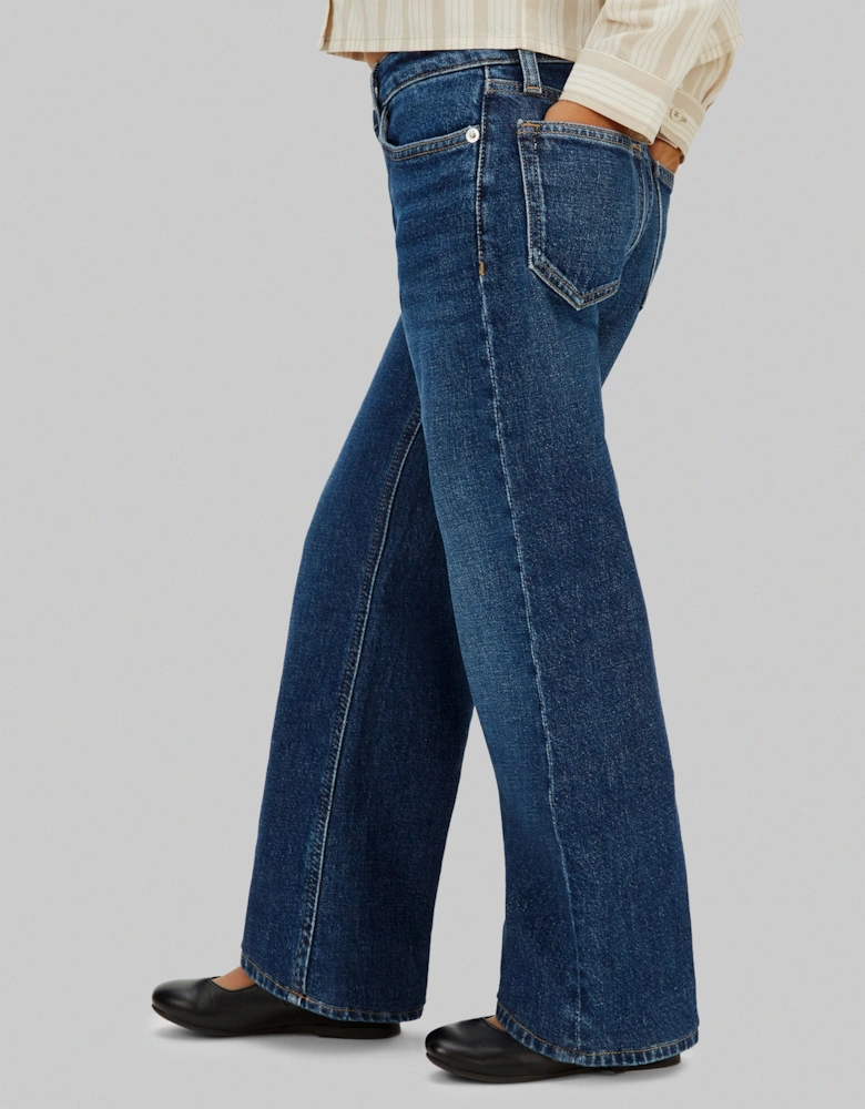 Girls HR Wide Leg Jeans in Blue