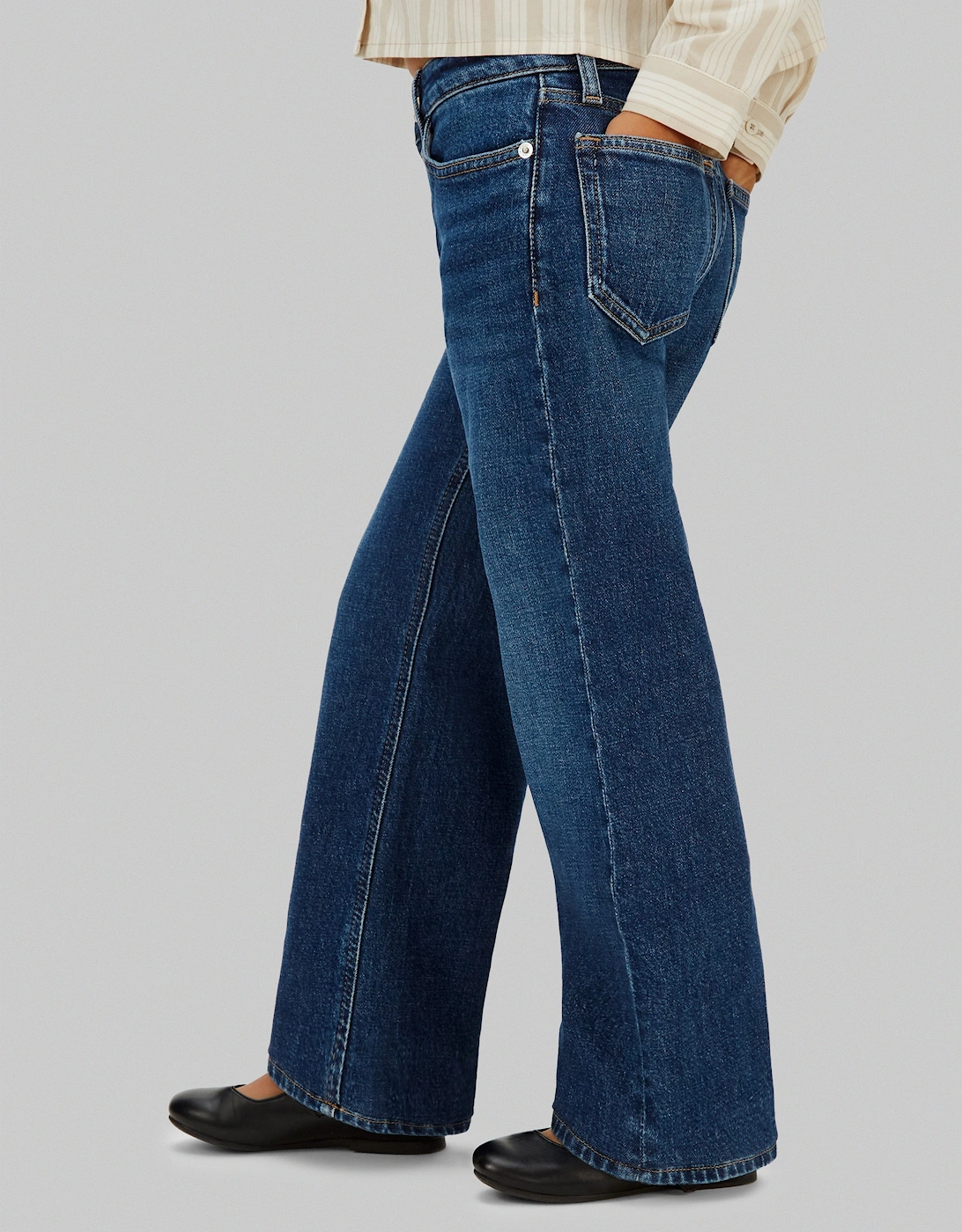Girls HR Wide Leg Jeans in Blue