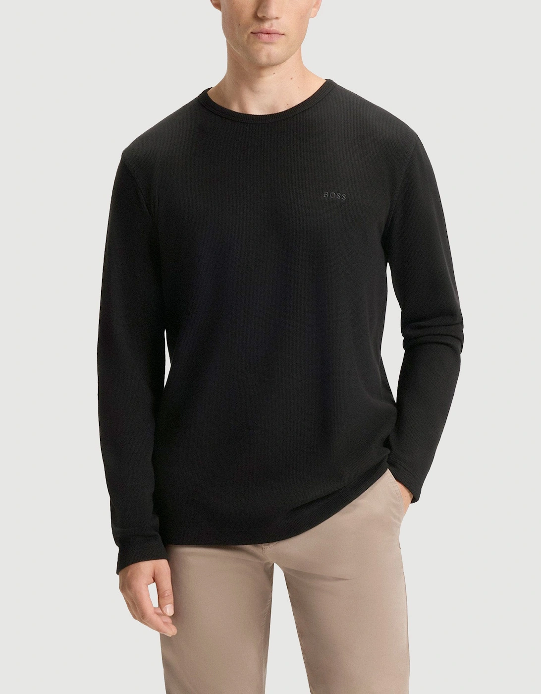 Boss Tempesto Long Sleeve Waffle T-Shirt