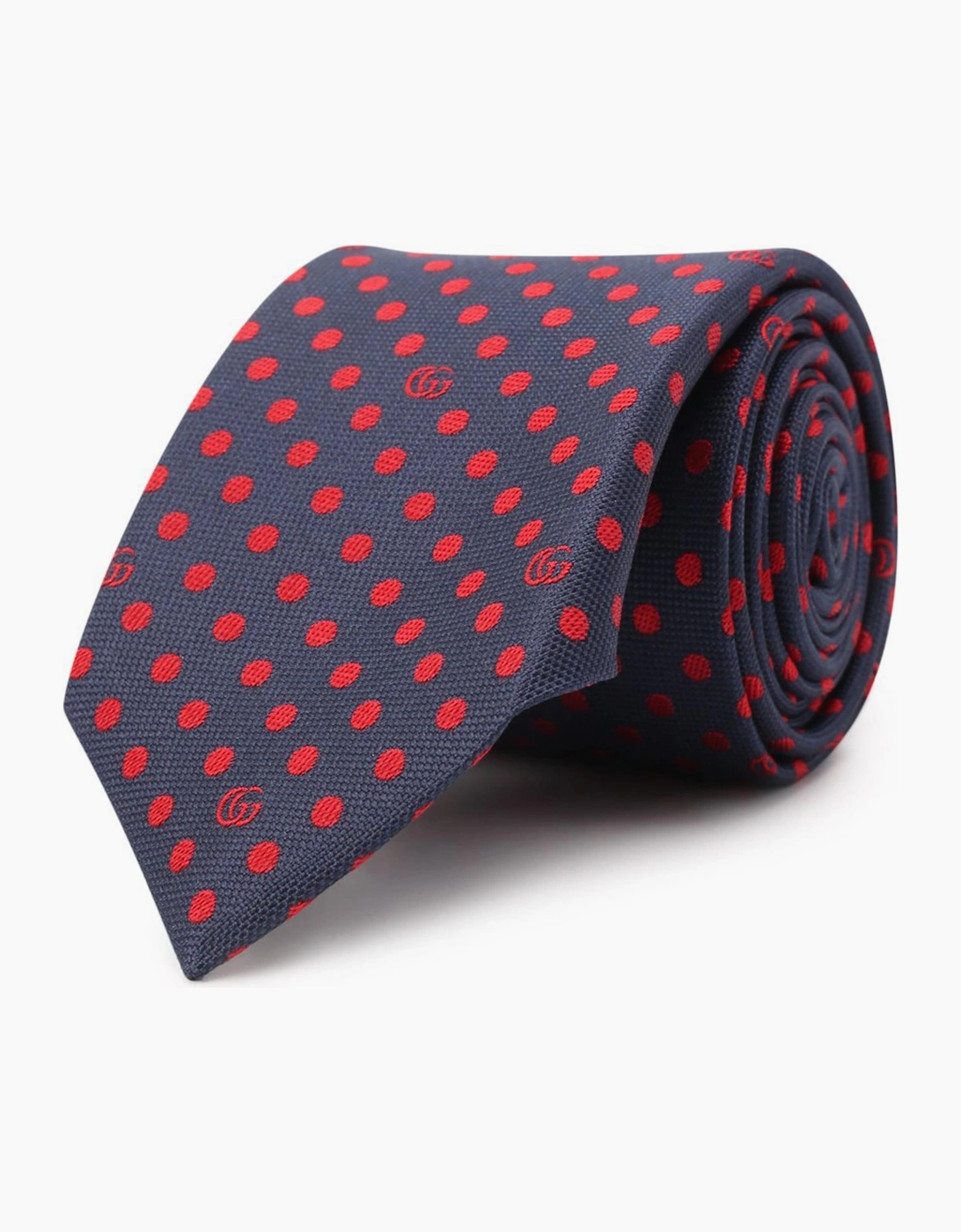 SILK GG POLKA DOT TIE NAVY / RED, 3 of 2