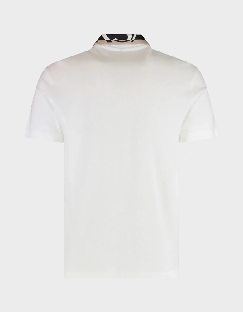 Polo Piquet Greca Collar White Grey