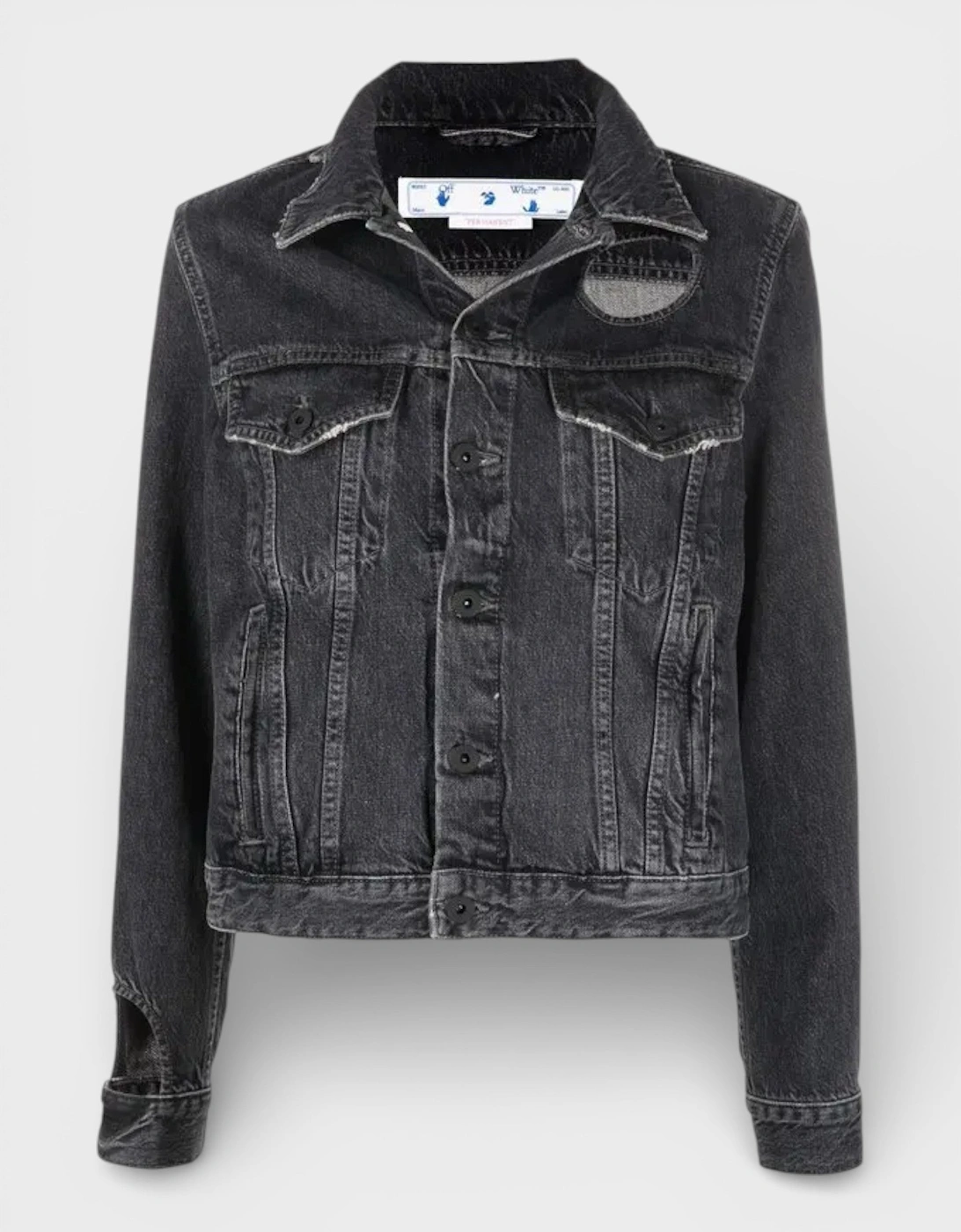 Off-White Women's White/Dark/Grey Off- Meteor Regular Jacket - Size 10/8