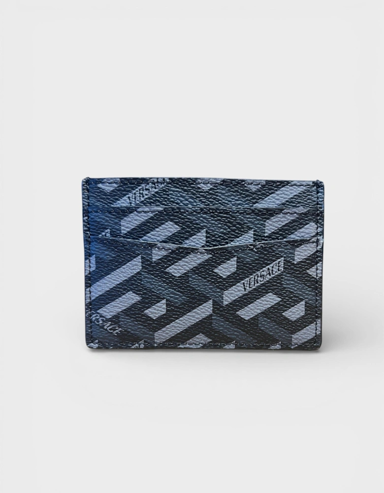 Cardholder Coated Canvas Monoprint Black Grey