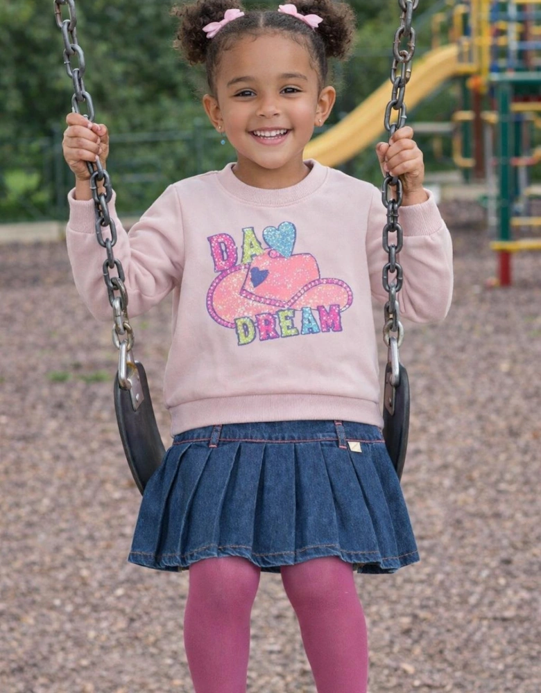 BILLIEBLUSH GIRLS PINK/BLUE SKIRT SET U21371/U21322