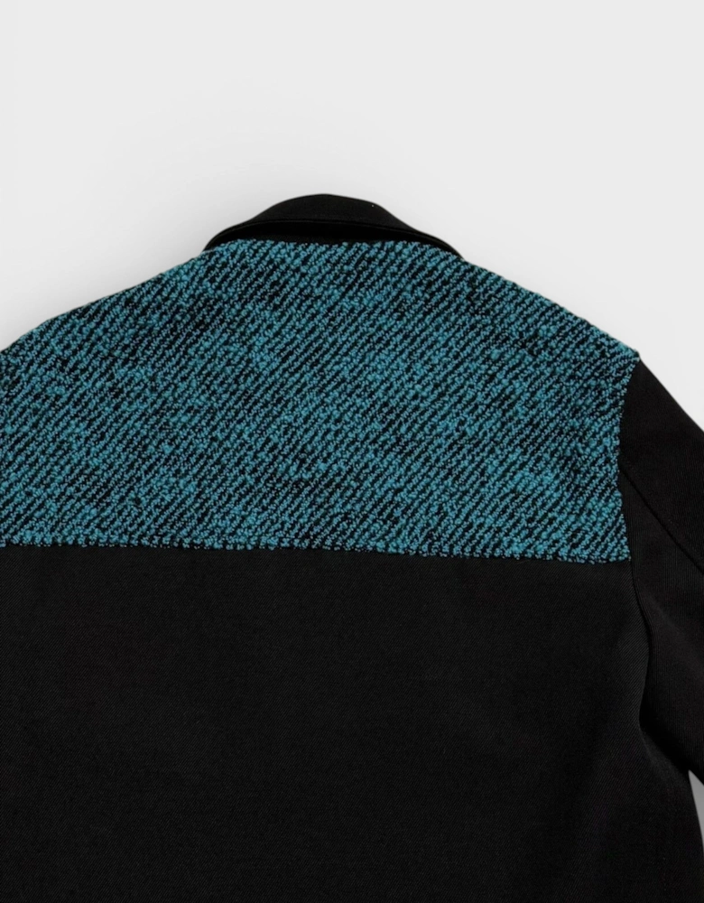 Medussa Logo Blouson Canvas Jacket Black Blue