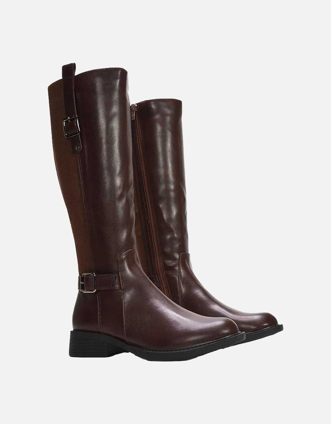 Womens/Ladies Seraphine Knee-High Stretch Low Heel Riding Boots