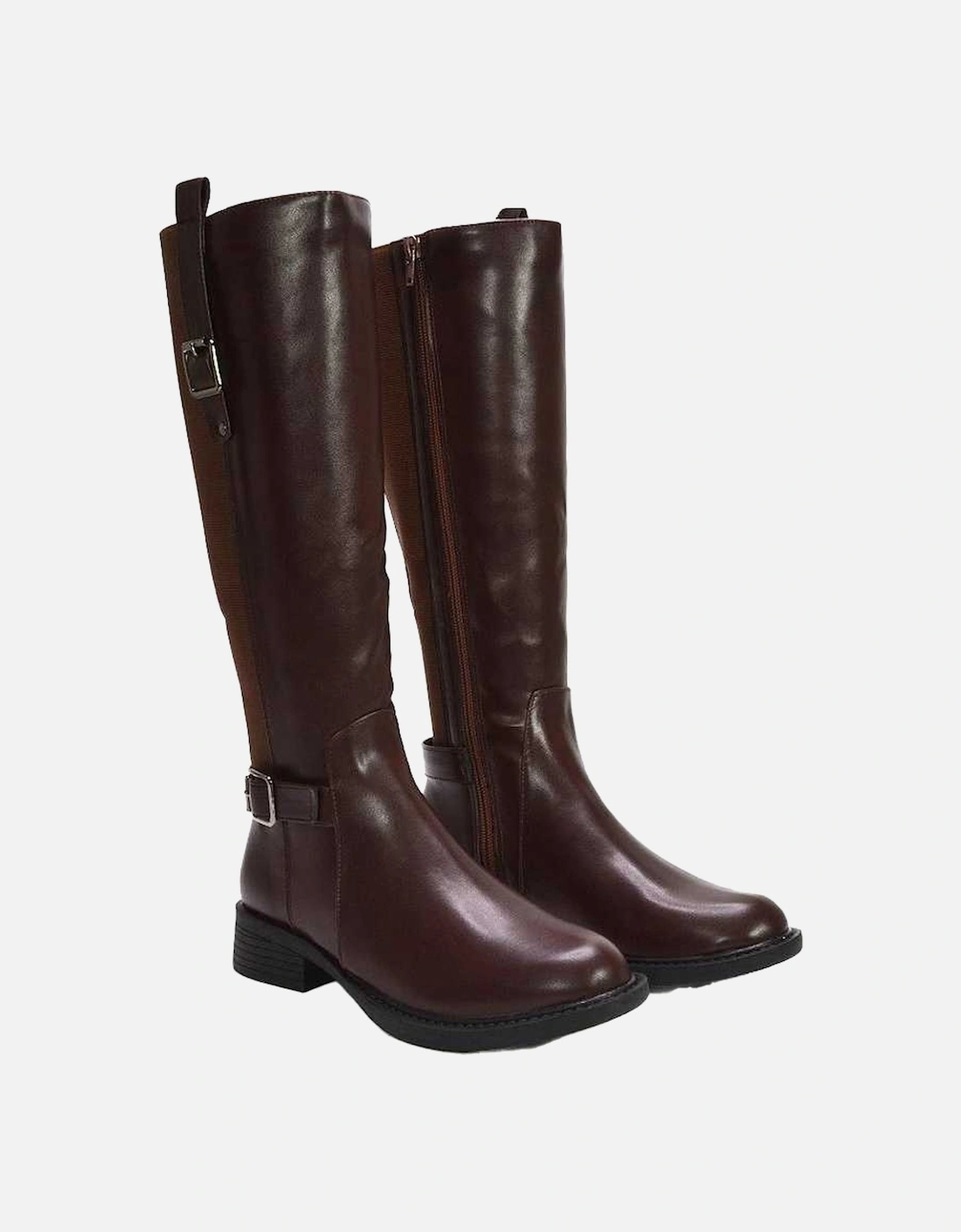 Womens/Ladies Seraphine Knee-High Stretch Low Heel Riding Boots