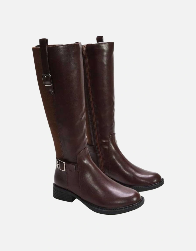 Womens/Ladies Seraphine Knee-High Stretch Low Heel Riding Boots