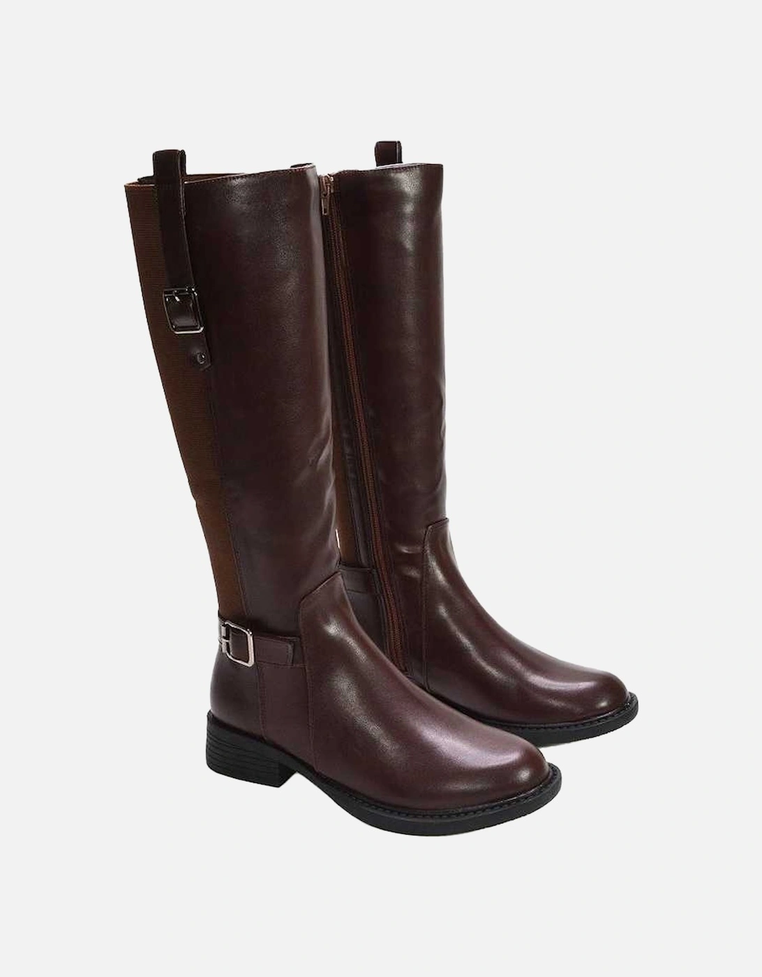 Womens/Ladies Seraphine Knee-High Stretch Low Heel Riding Boots