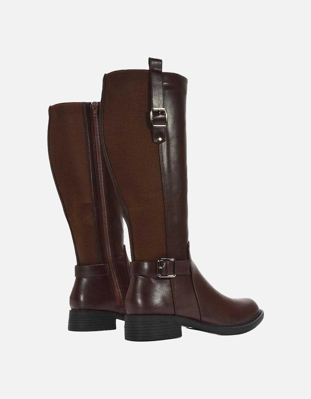 Womens/Ladies Seraphine Knee-High Stretch Low Heel Riding Boots