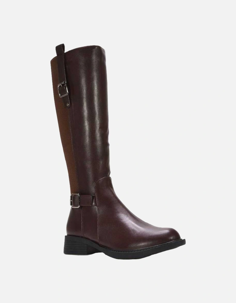 Womens/Ladies Seraphine Knee-High Stretch Low Heel Riding Boots