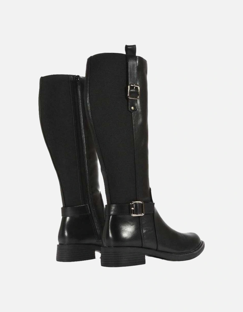 Womens/Ladies Seraphine Knee-High Stretch Low Heel Riding Boots