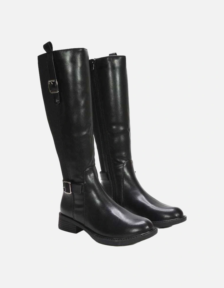 Womens/Ladies Seraphine Knee-High Stretch Low Heel Riding Boots