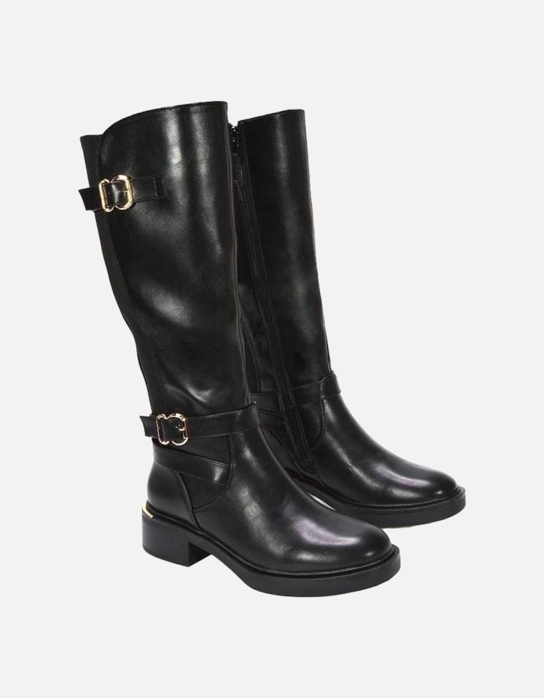Womens/Ladies Beatrice Elasticated Knee-High Biker Boots