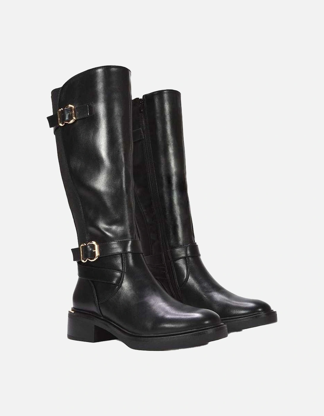 Womens/Ladies Beatrice Elasticated Knee-High Biker Boots