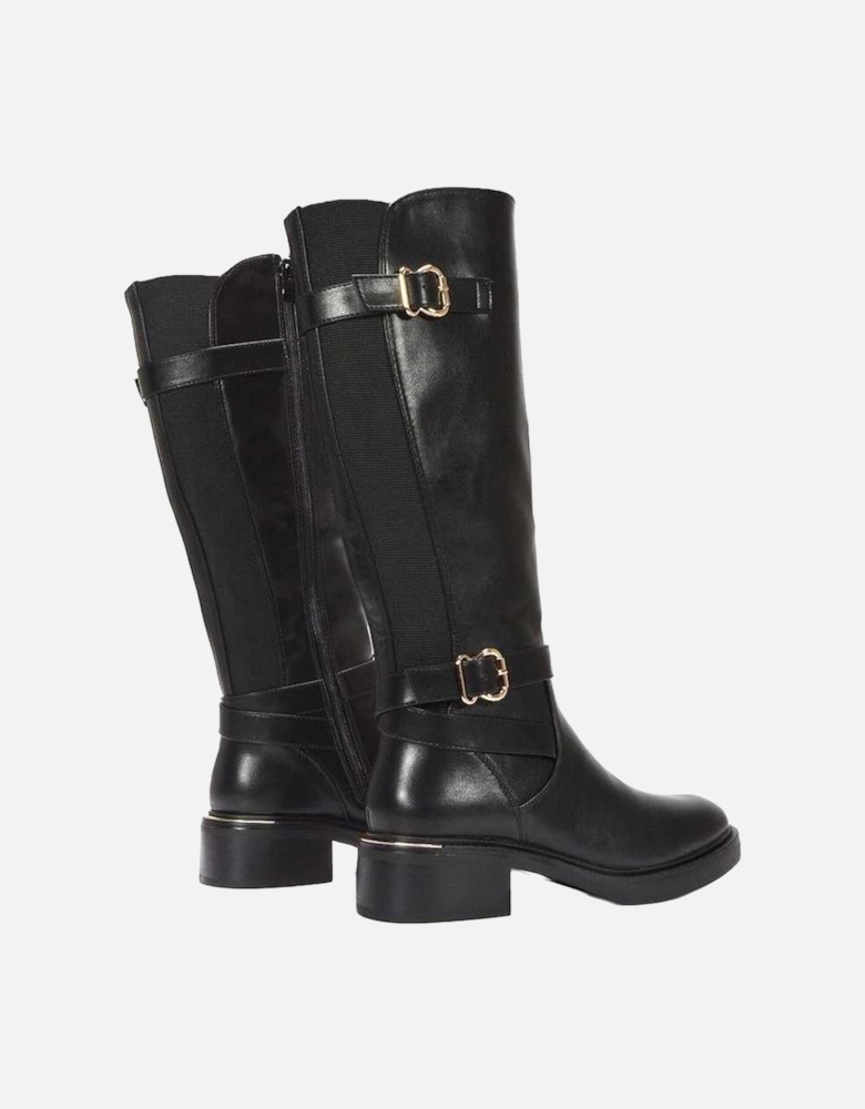 Womens/Ladies Beatrice Elasticated Knee-High Biker Boots