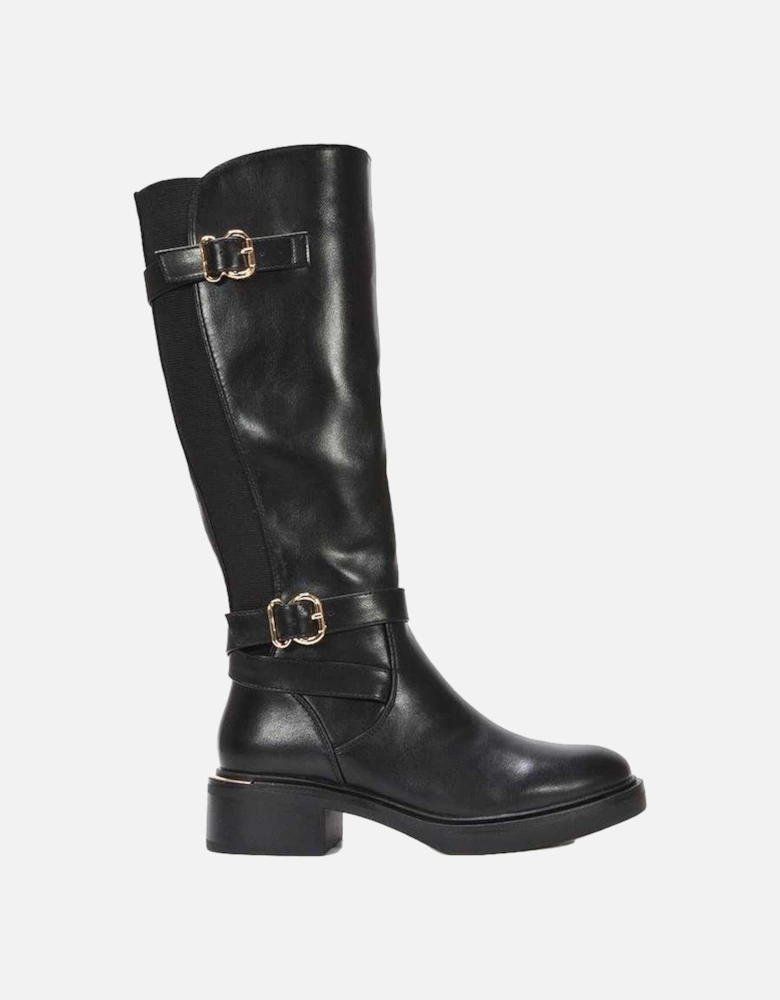Womens/Ladies Beatrice Elasticated Knee-High Biker Boots
